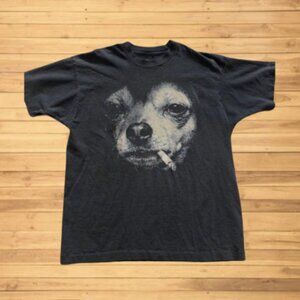Chihuahua smoking cigarette graphic T shirt